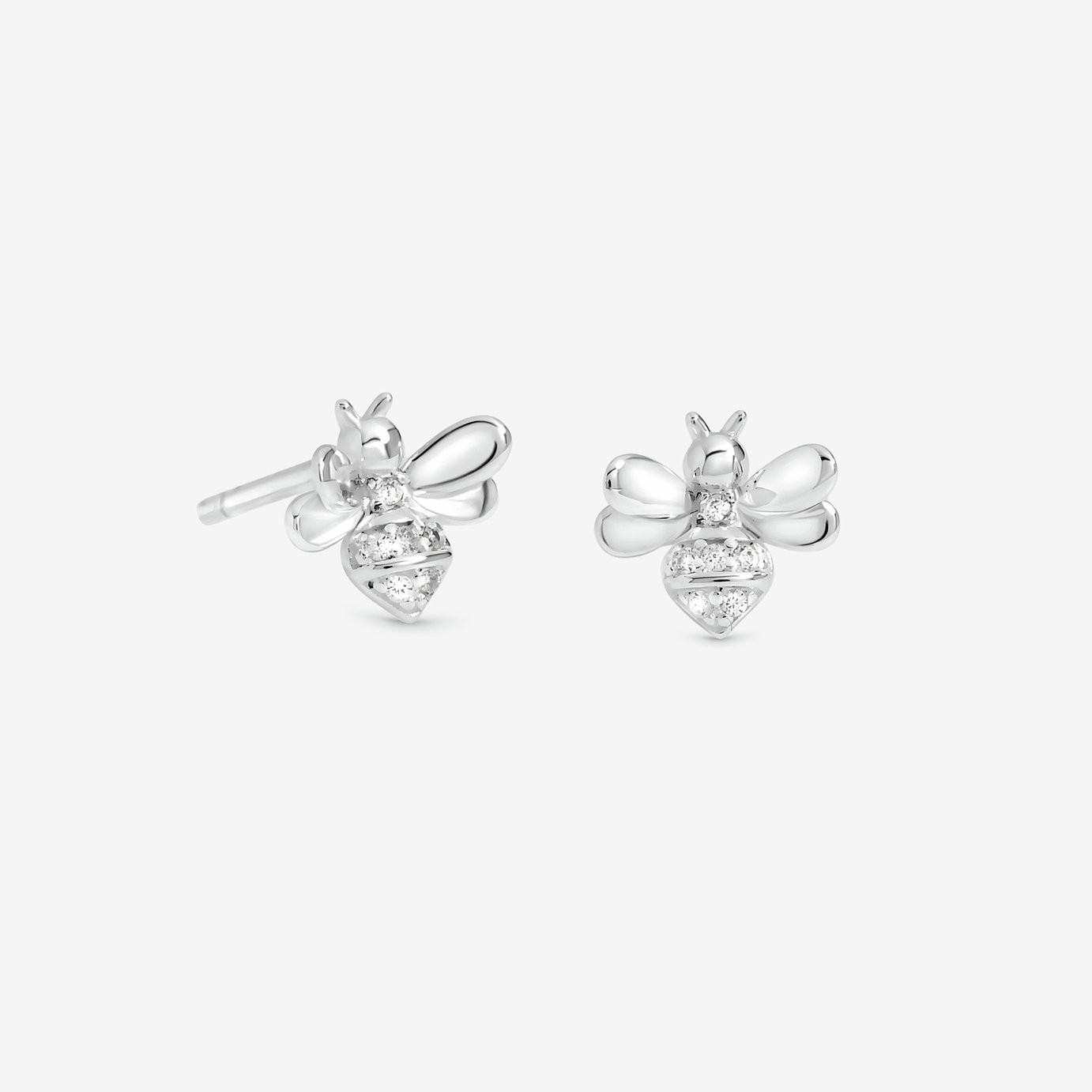Simply Silver 925 Sterling Silver Plated Bee Stud Earrings