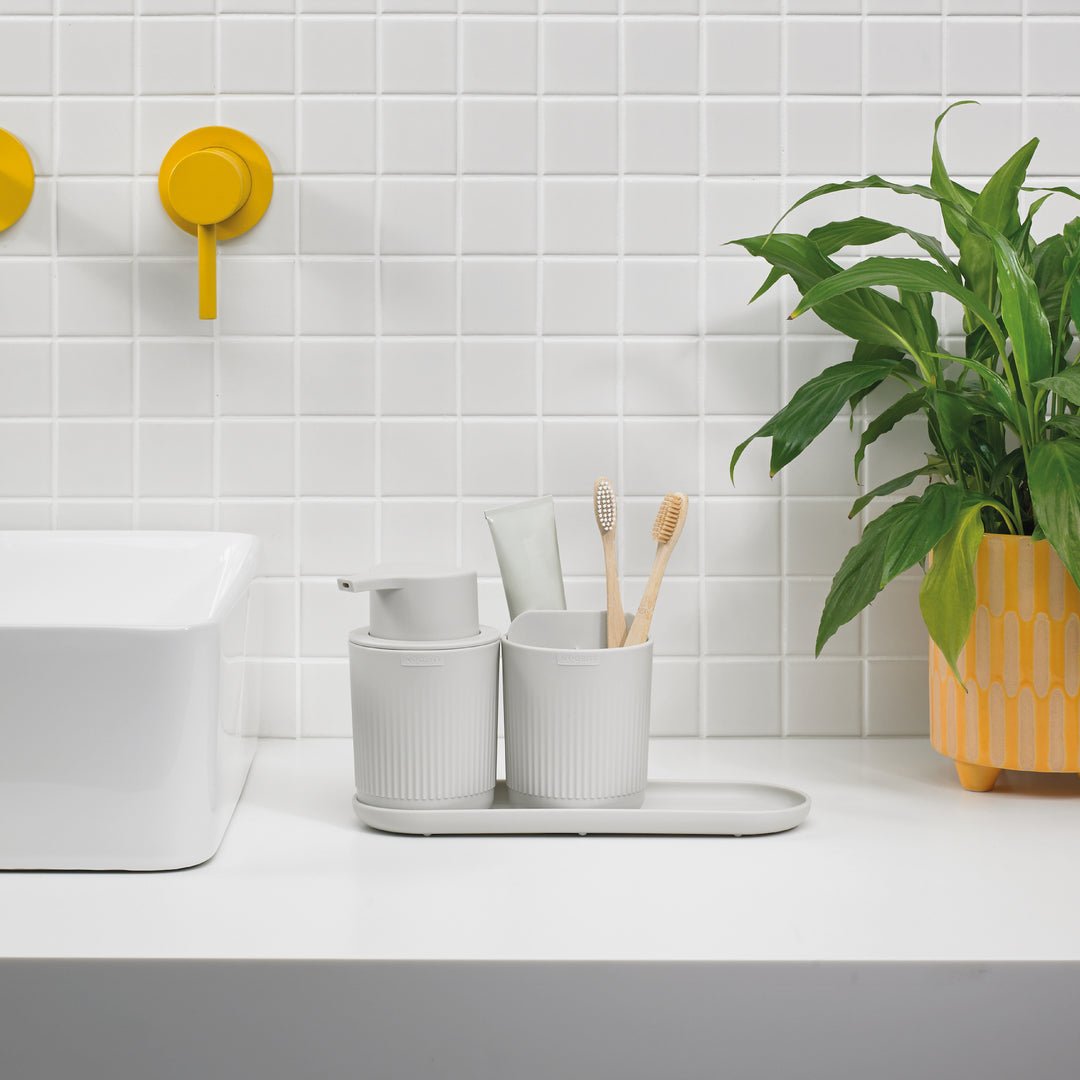 ReBorn 3 pc Bathroom Accessory Set - Stone