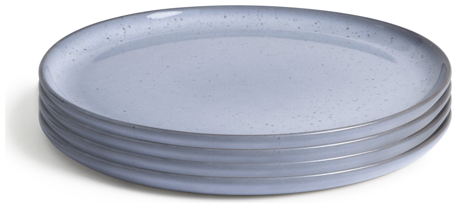 Habitat Evora 4 Piece Stoneware Side Plates - Blue