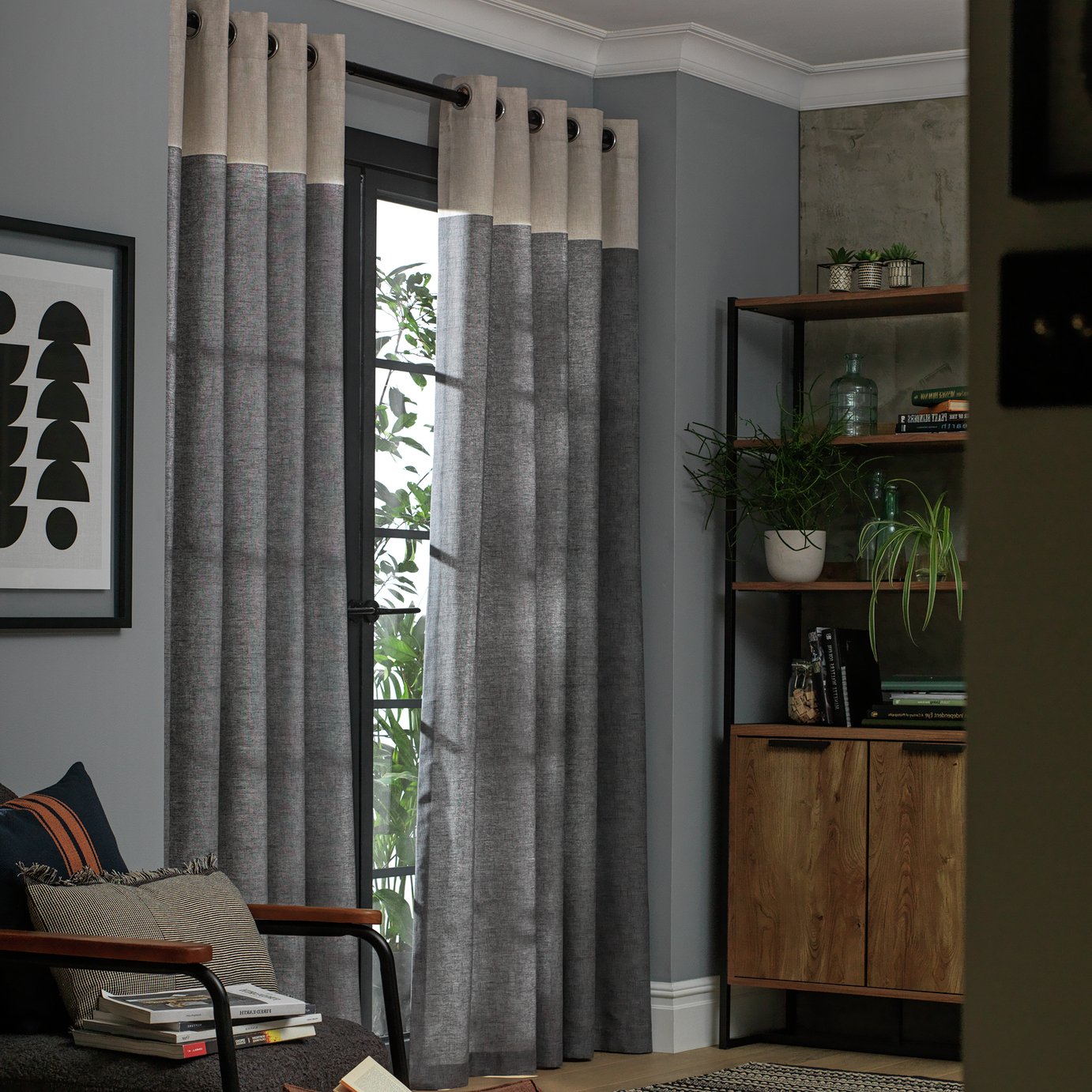 Habitat Header Unlined Eyelet Curtains