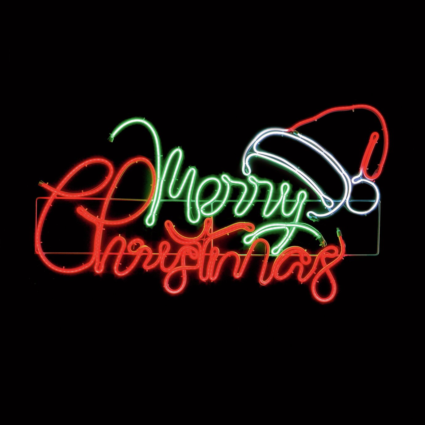 Premier Decorations Prelit Christmas Neon Merry Christmas Santa Hat Decoration