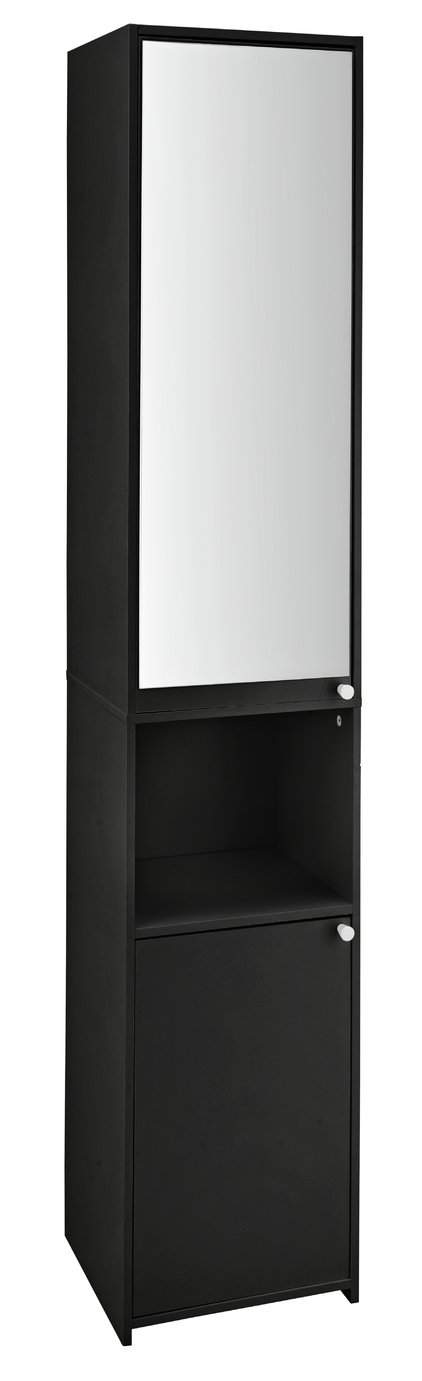 Argos Home Prime Mirrored Tallboy - Black