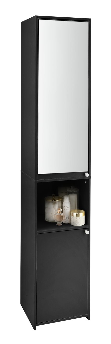 Argos Home Prime Mirrored Tallboy - Black