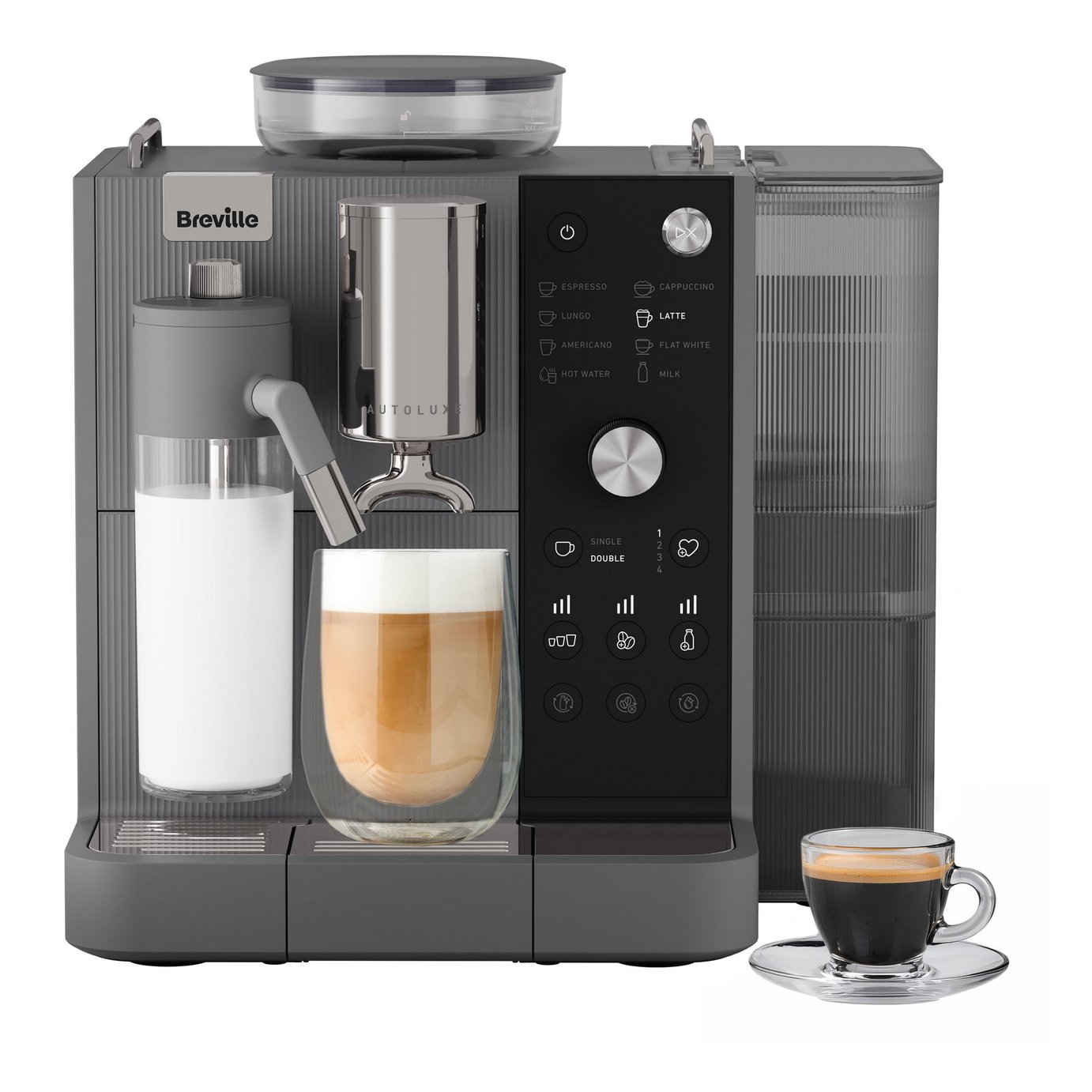 Breville Prima Latte AutoLuxe Bean to Cup Coffee Machine - Grey
