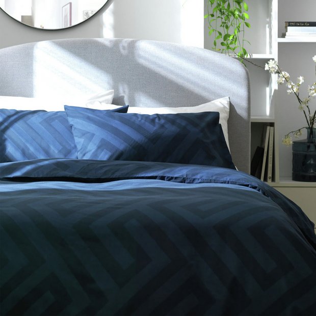 Buy Argos Home Geo Navy Bedding Set - Double | Duvet cover sets | Argos