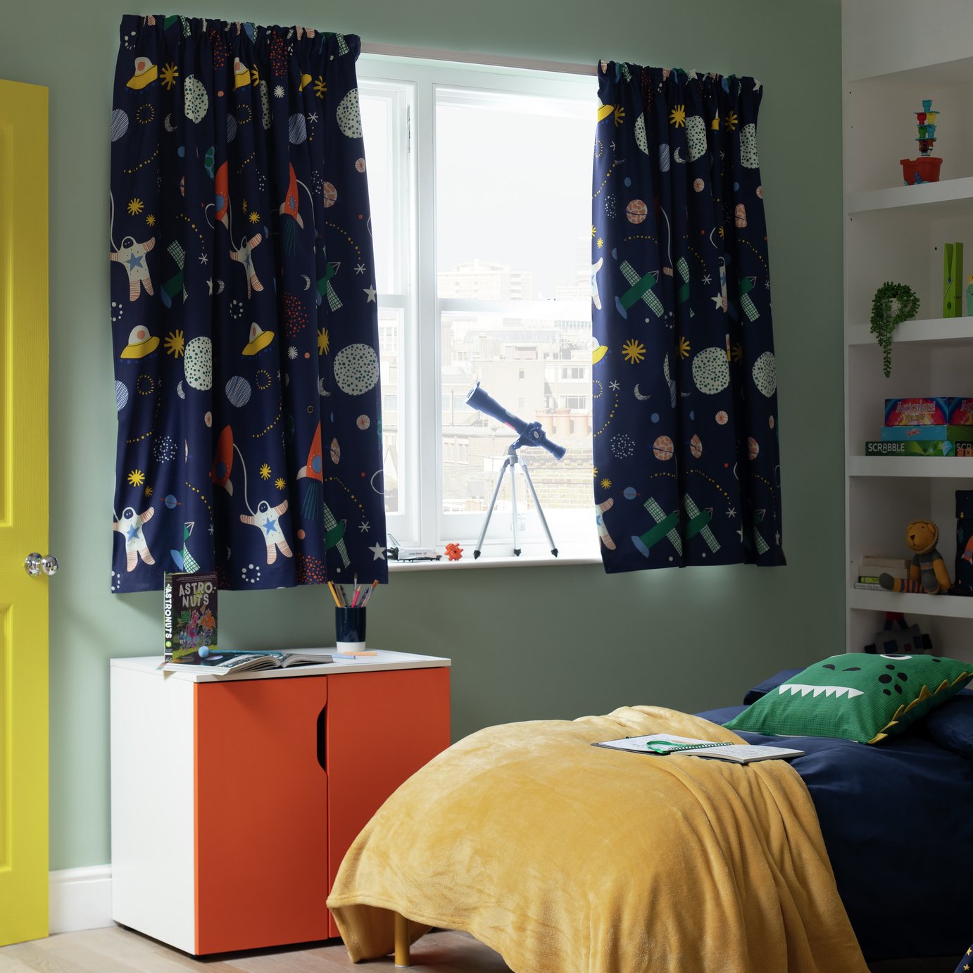 Habitat Kids Space Blackout Curtains - Multi - 168x137cm