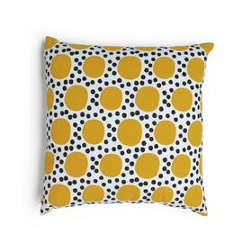 Habitat Sunshine Geo Print Cushion Yellow & White - 43x43cm