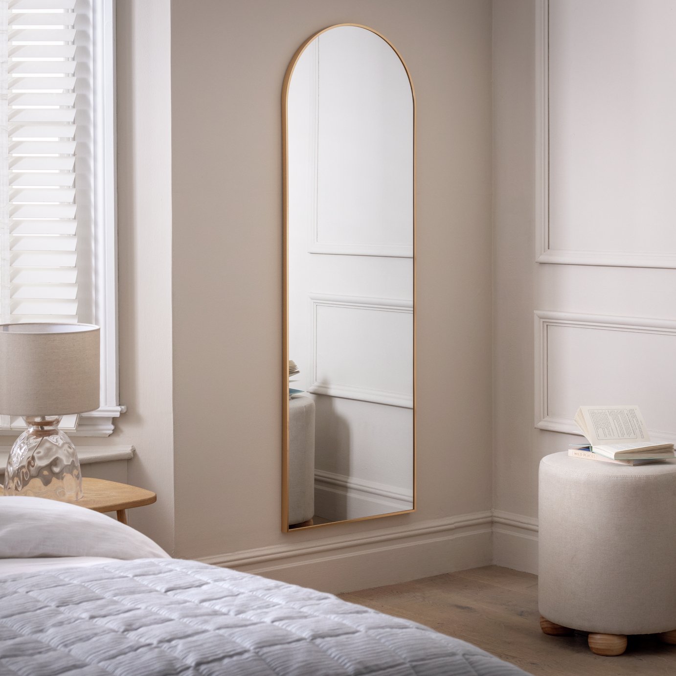 Habitat Gold Effect Full Length Arch Wall Mirror - 150x50cm