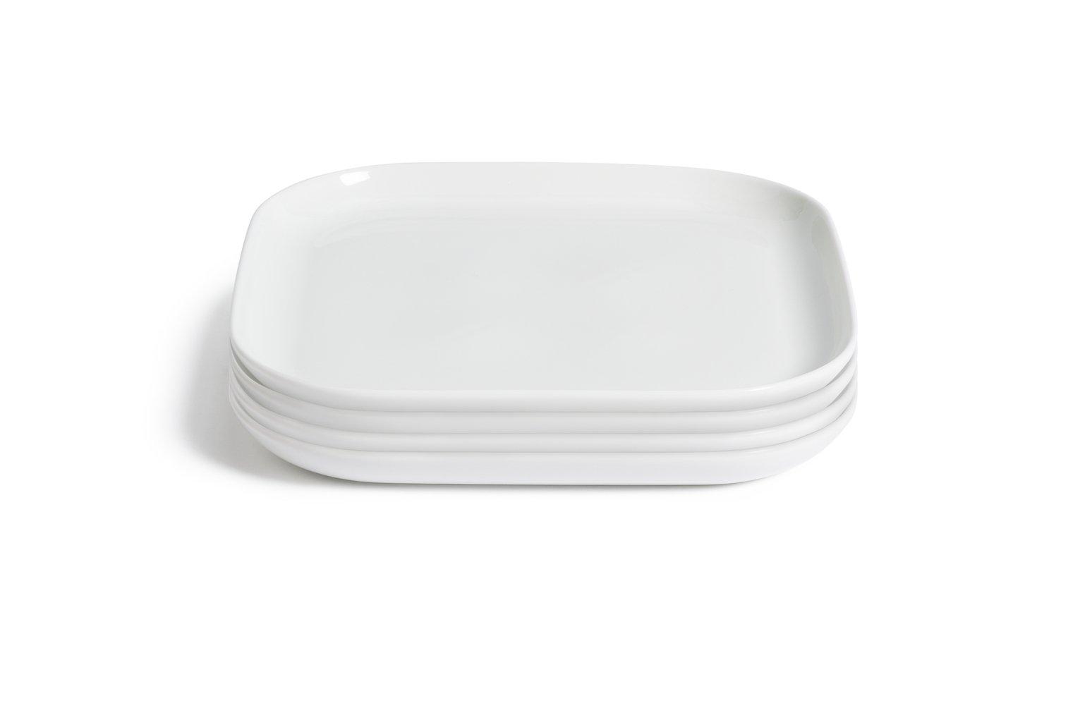Habitat Riko Square 4 Piece Dinner Plates - White