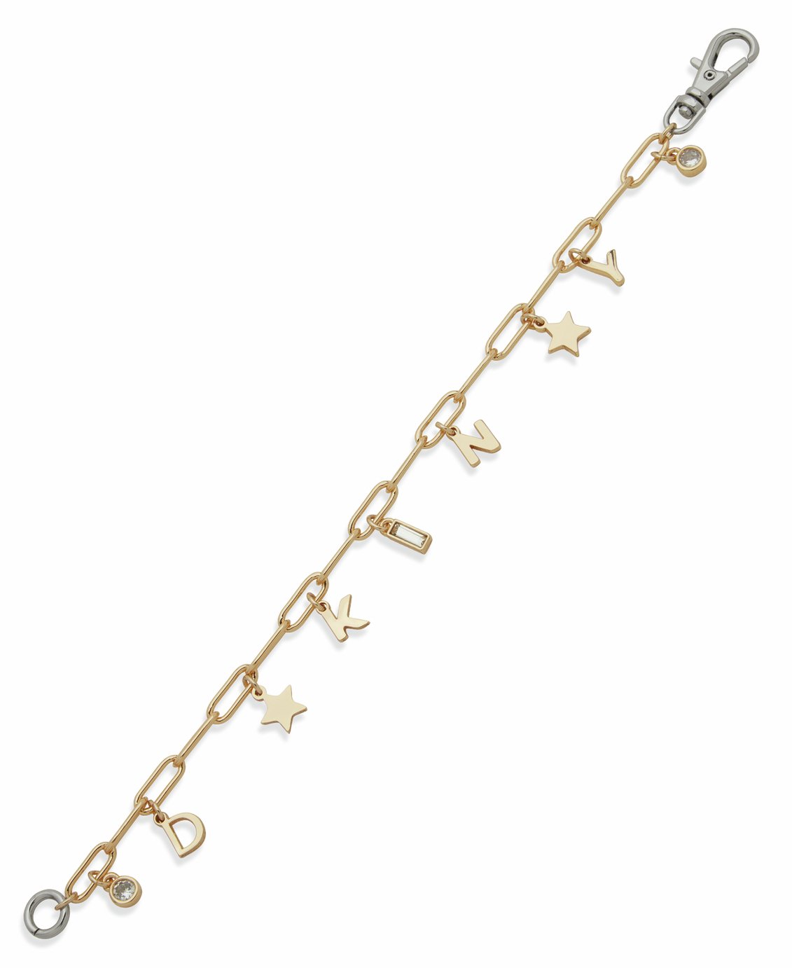 DKNY Two Tone Logo Charm Flex Bracelet