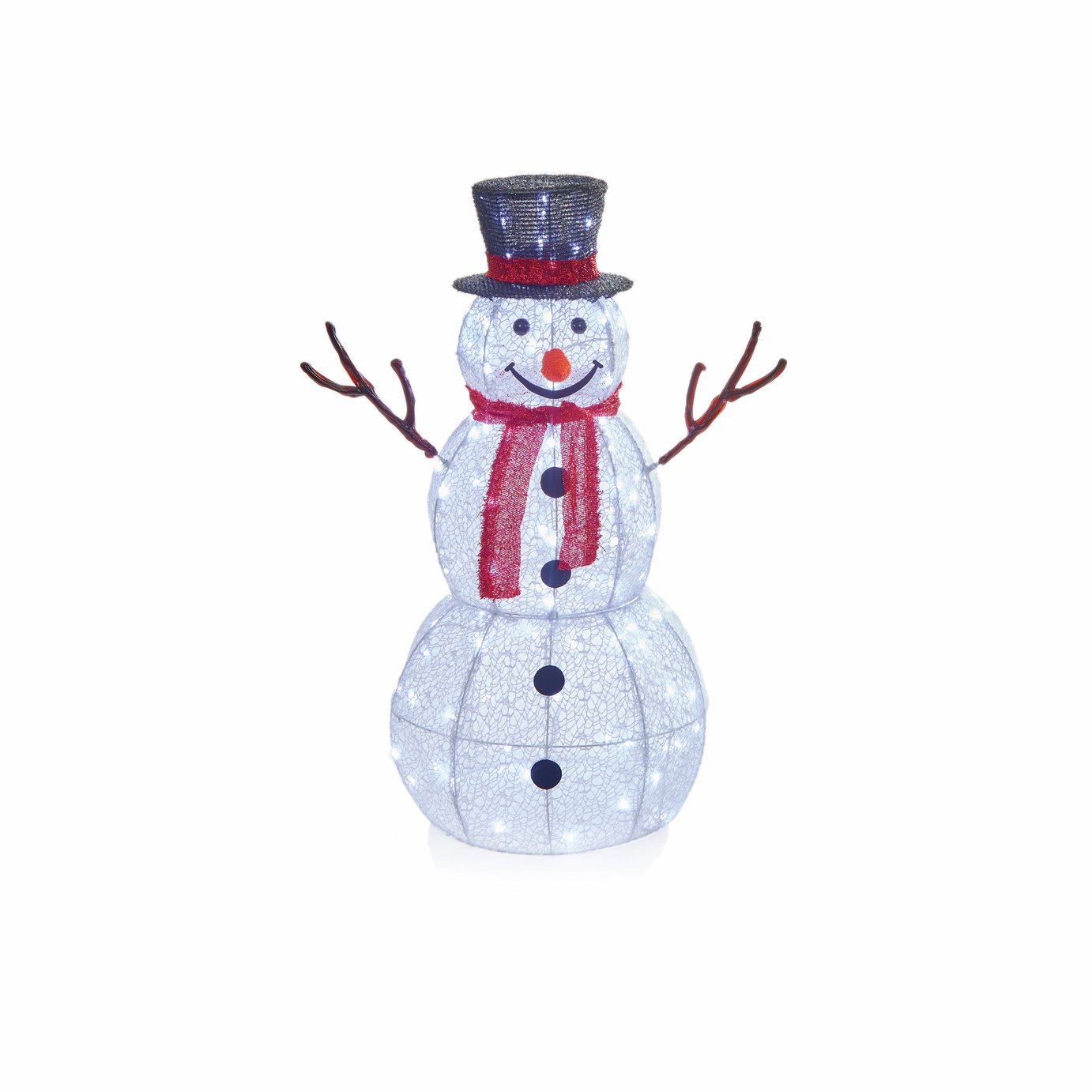 Premier Decorations 120 LED Twinkling Fabric Snowman Novelty Lights - White