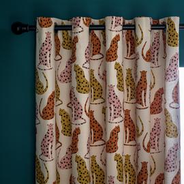 Habitat Cheetah Print Eyelet Curtains - Multicoloured