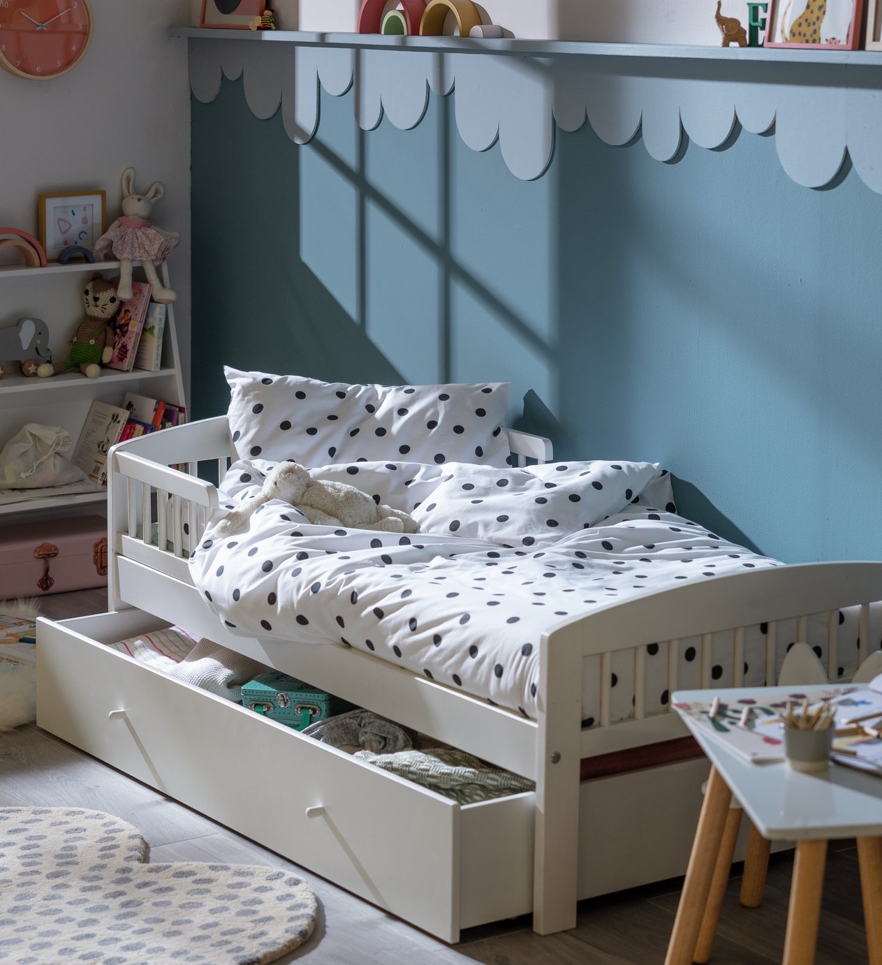 Argos Home Jesse Toddler Bed With Drawer - White