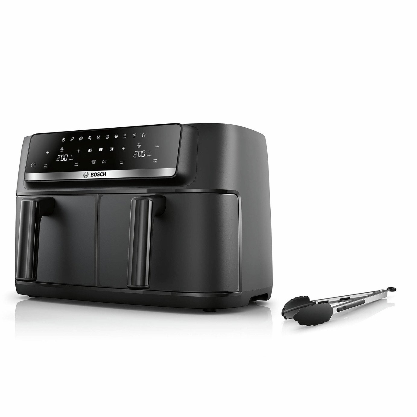 Bosch Series 4 MAFD440B7G Double Drawer 9L Air Fryer with Tongs – Black