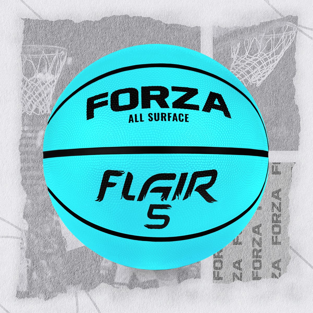 FORZA Size 5 Flair Rubber Basketball - Blue