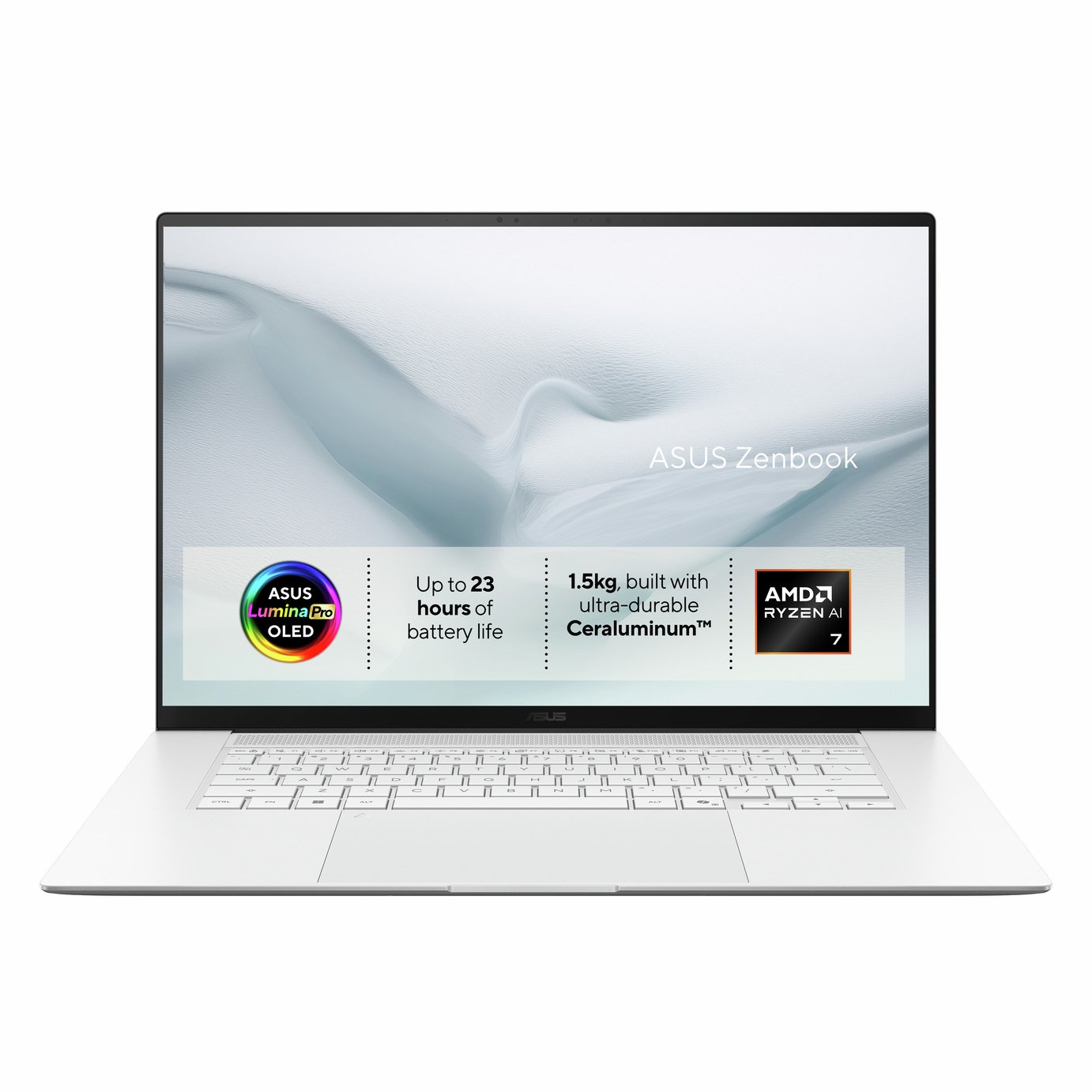 Asus Zenbook S 16In R7 AI 16GB 512GB Laptop- White