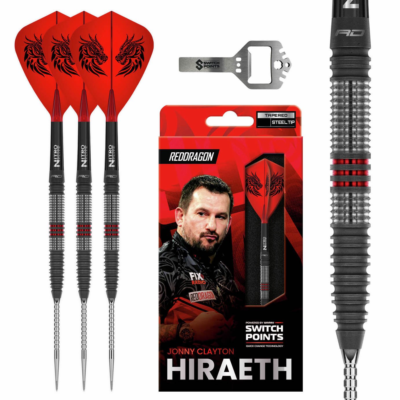 Red Dragon Jonny Clayton Switch Point 23g Tungsten Darts