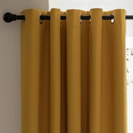 Habitat Plain Blackout Eyelet Curtains - Mustard 