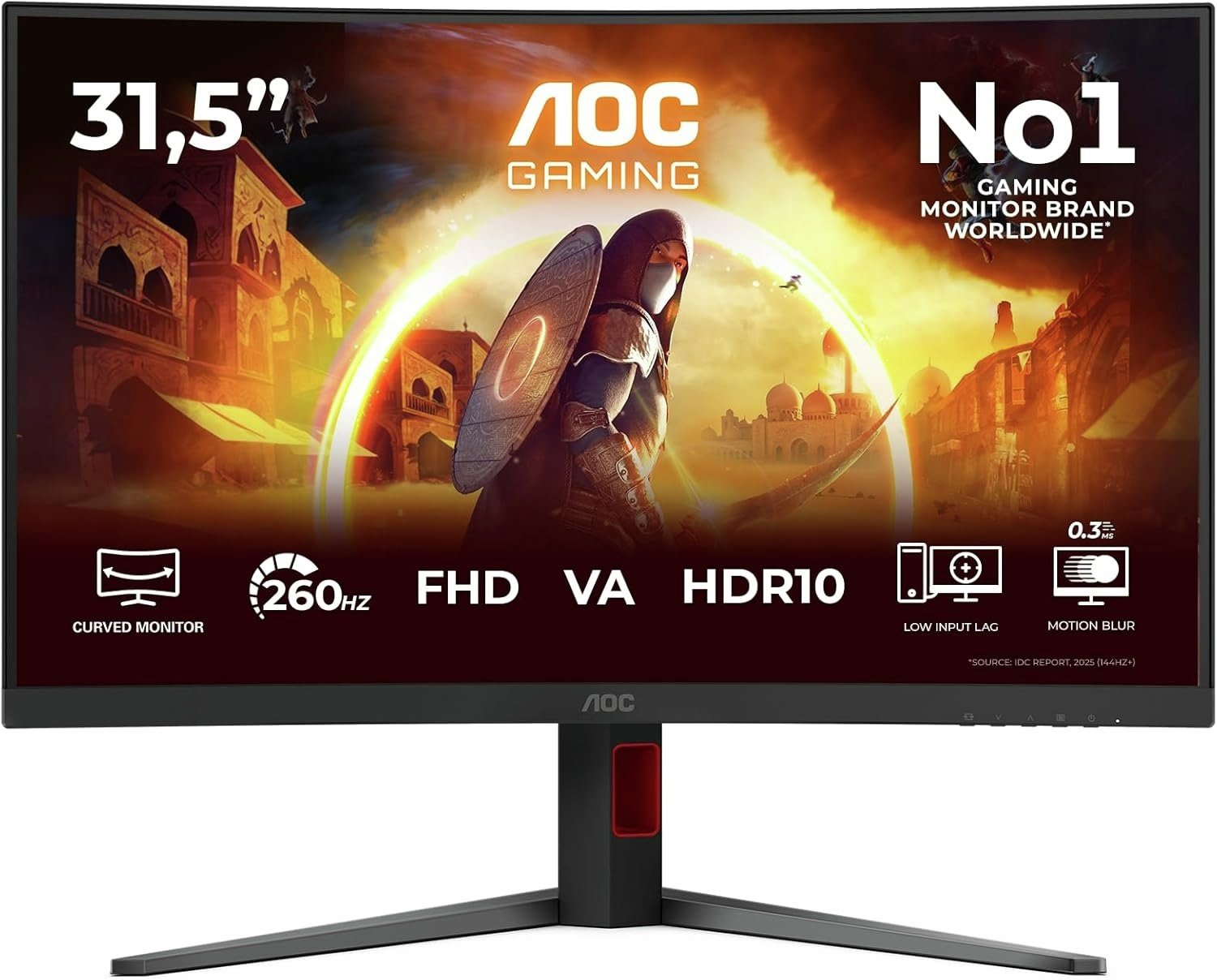 AOC C32G4Z 32 Inch 260Hz Full HD Curved Gaming Monitor