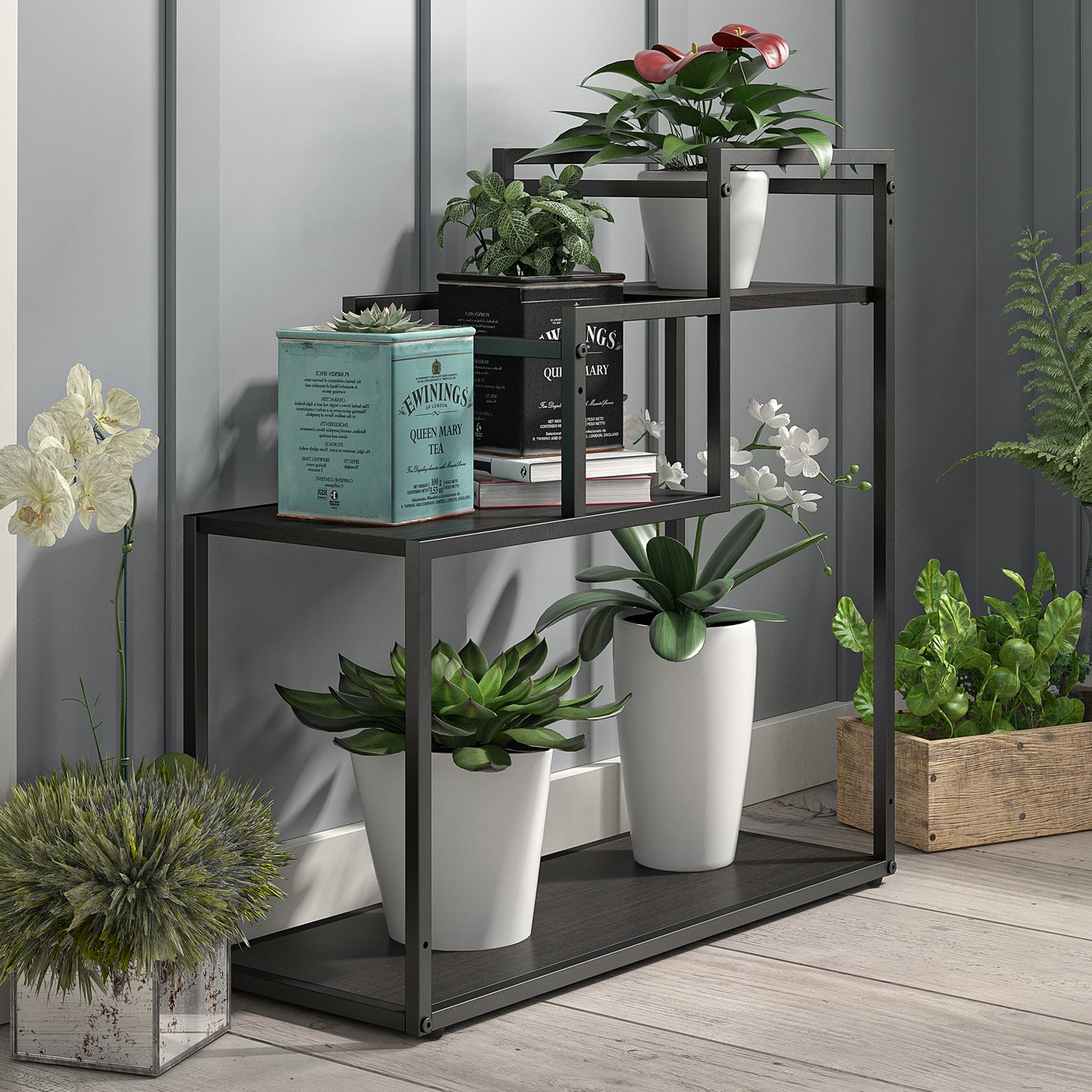 Dorel Weston Metal Plant Stand - Brown