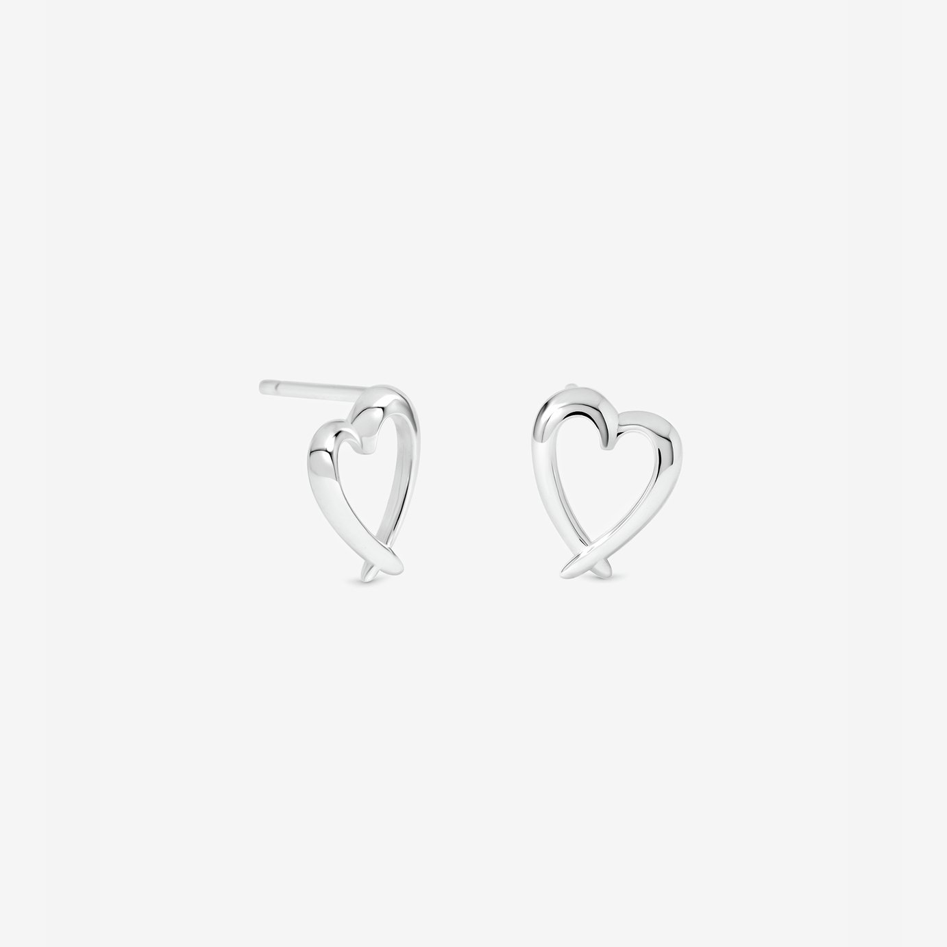Simply Silver 925 Sterling Silver Plated Crossover Heart Stud Earrings