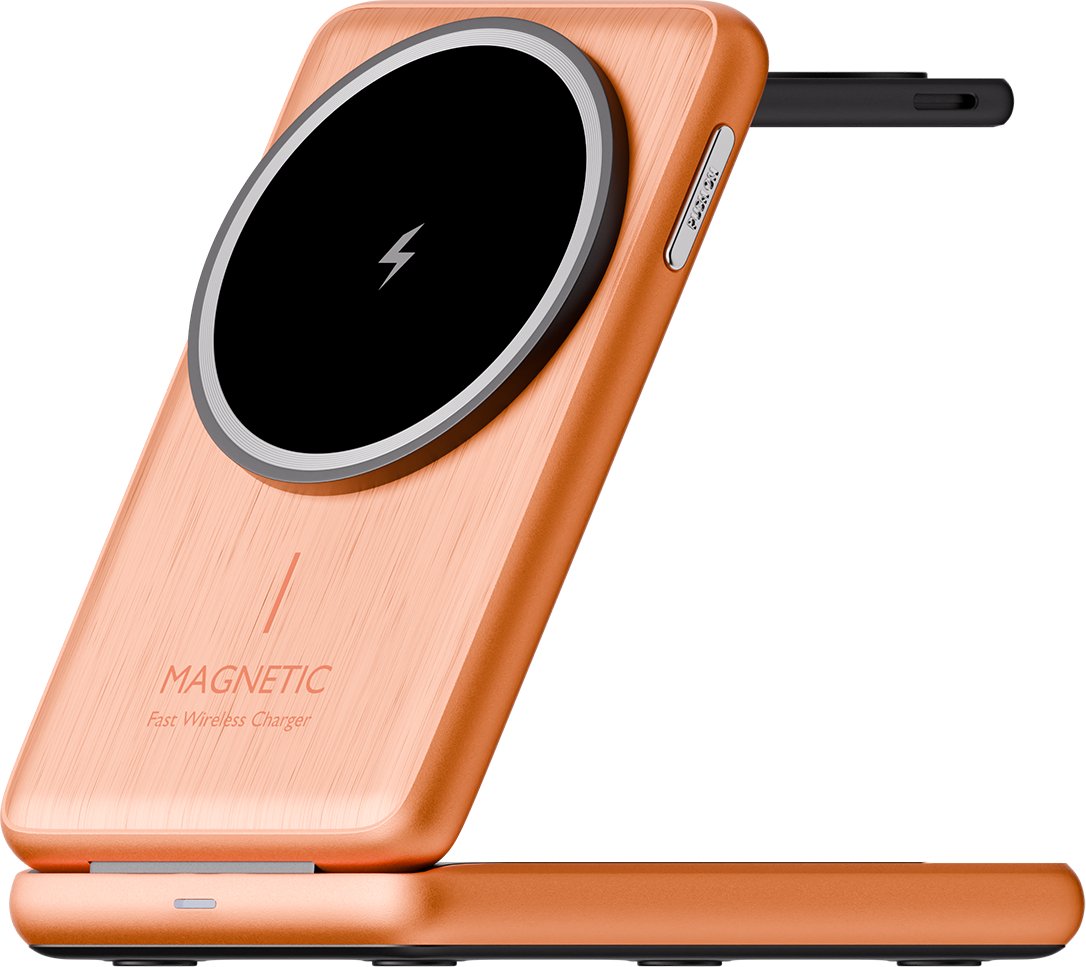 Juice 15w 3in1 Magnetic Wireless Charger - Orange