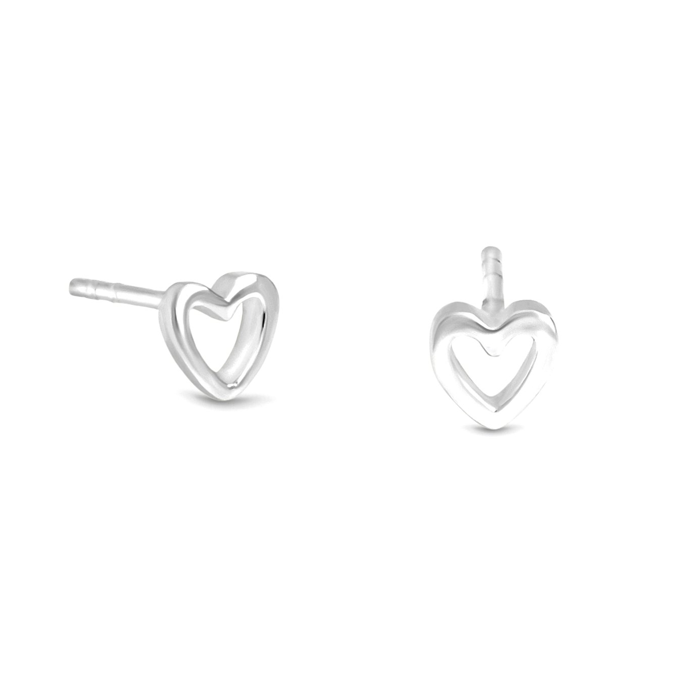 Simply Silver Silver Open Heart Stud Earrings