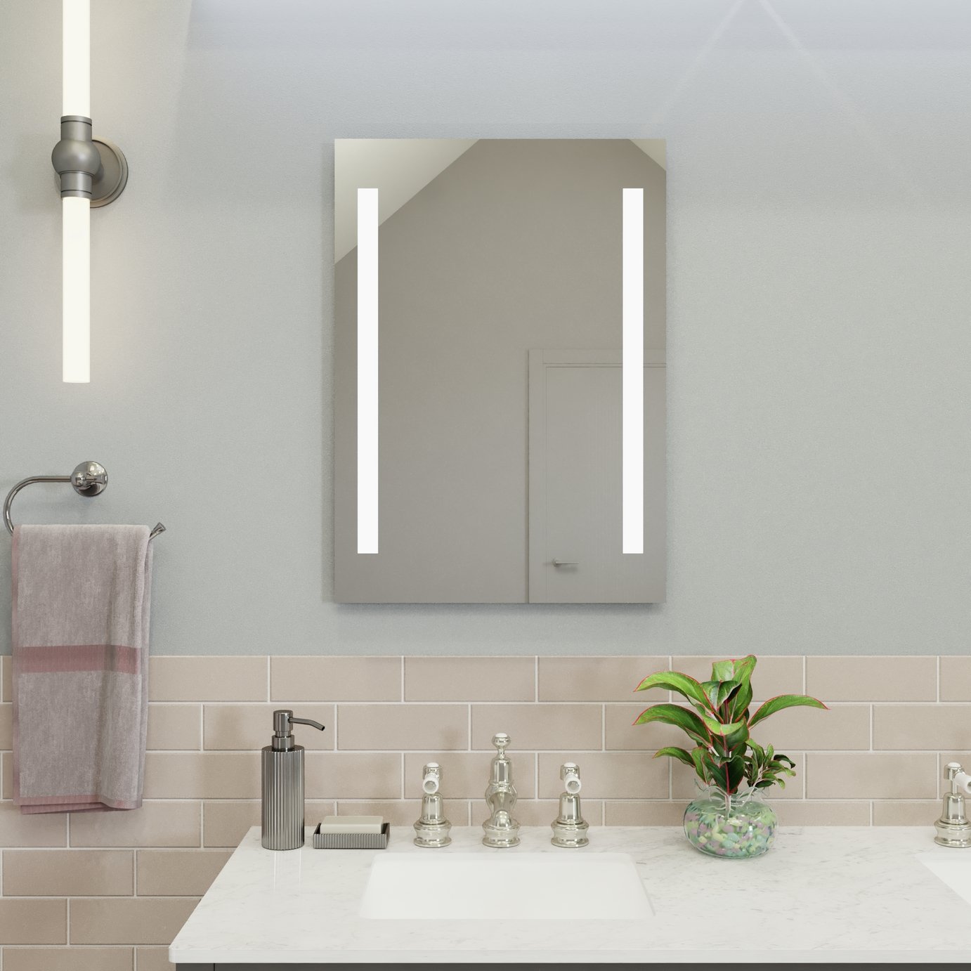Croydex Metal LED Bathroom Mirror - 70x50cm