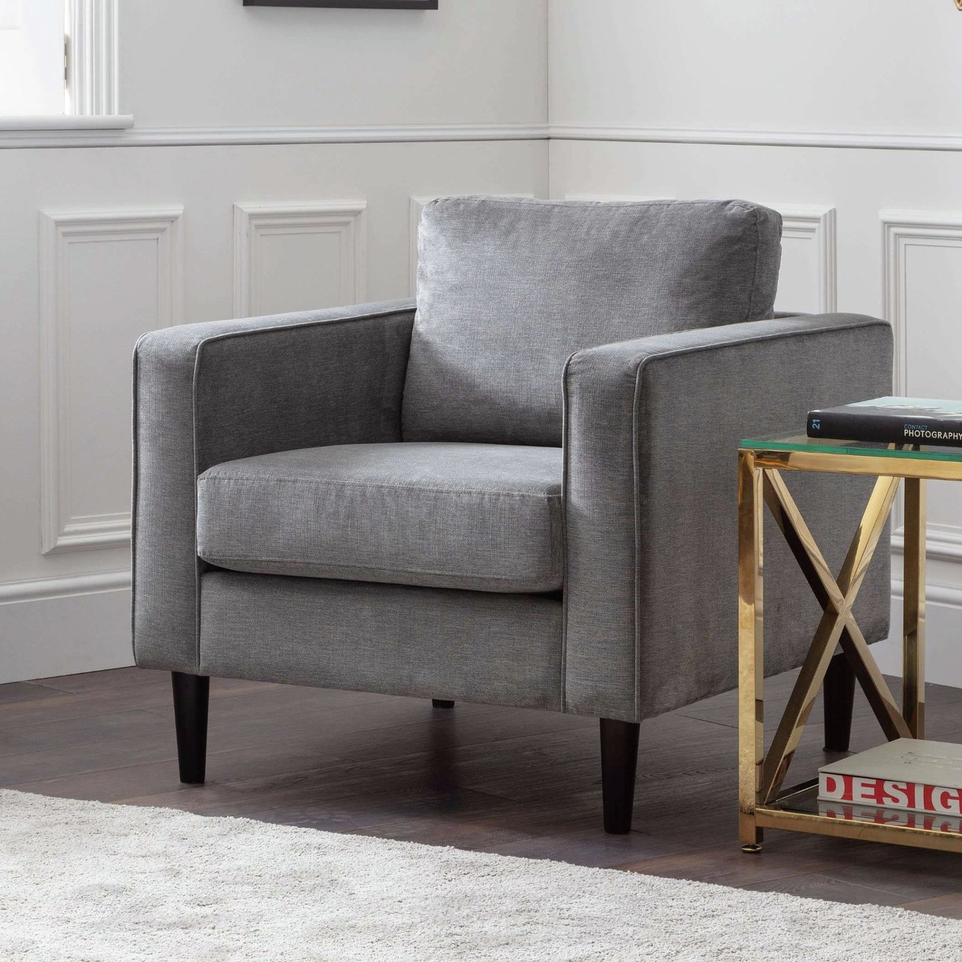 Julian Bowen Hayward Fabric Armchair - Grey