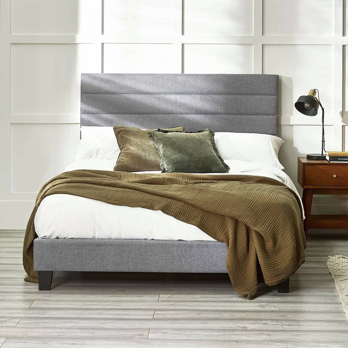 Julian Bowen Merida Single Linen Bedframe - Grey
