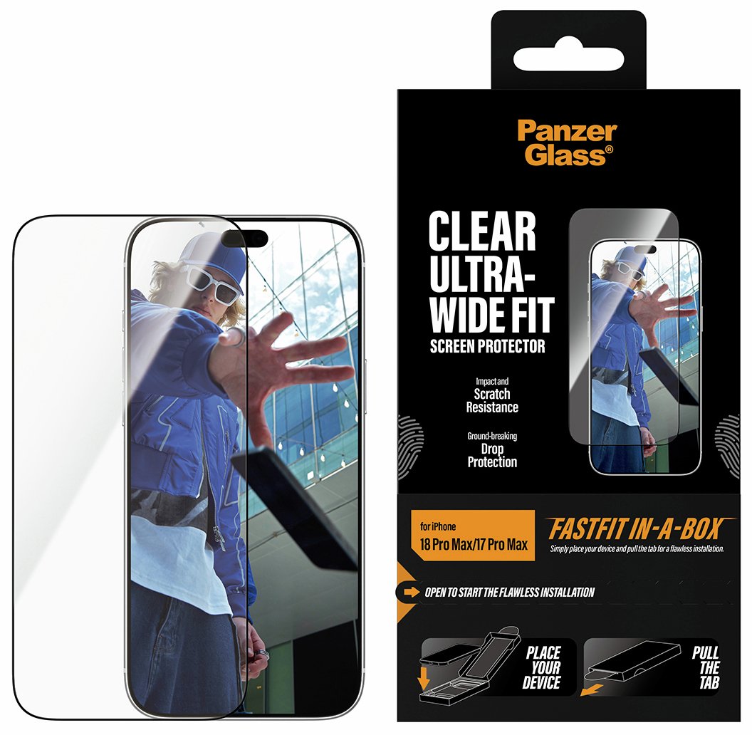 PanzerGlass iPhone 18 Pro Max/17 Pro Max Ultra-Wide Fit Screen Protector