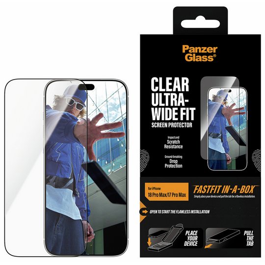 PanzerGlass iPhone 18 Pro Max/17 Pro Max Ultra-Wide Fit Screen Protector