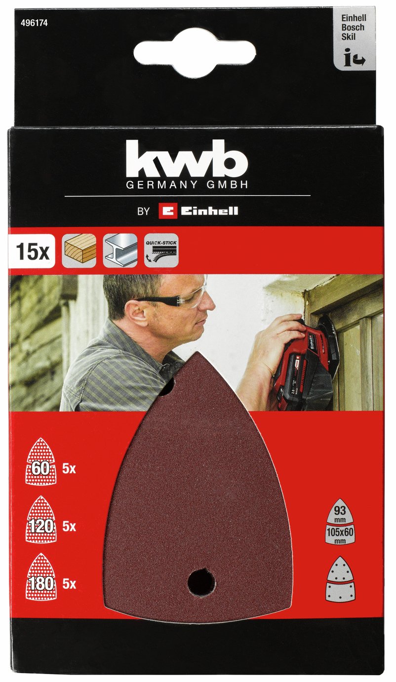 Einhell 15 Piece Delta Sandpaper Set