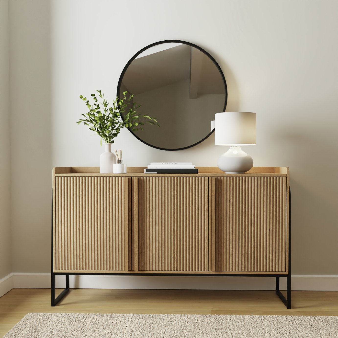 GFW Octavia 3 Door Large Sideboard - Natural