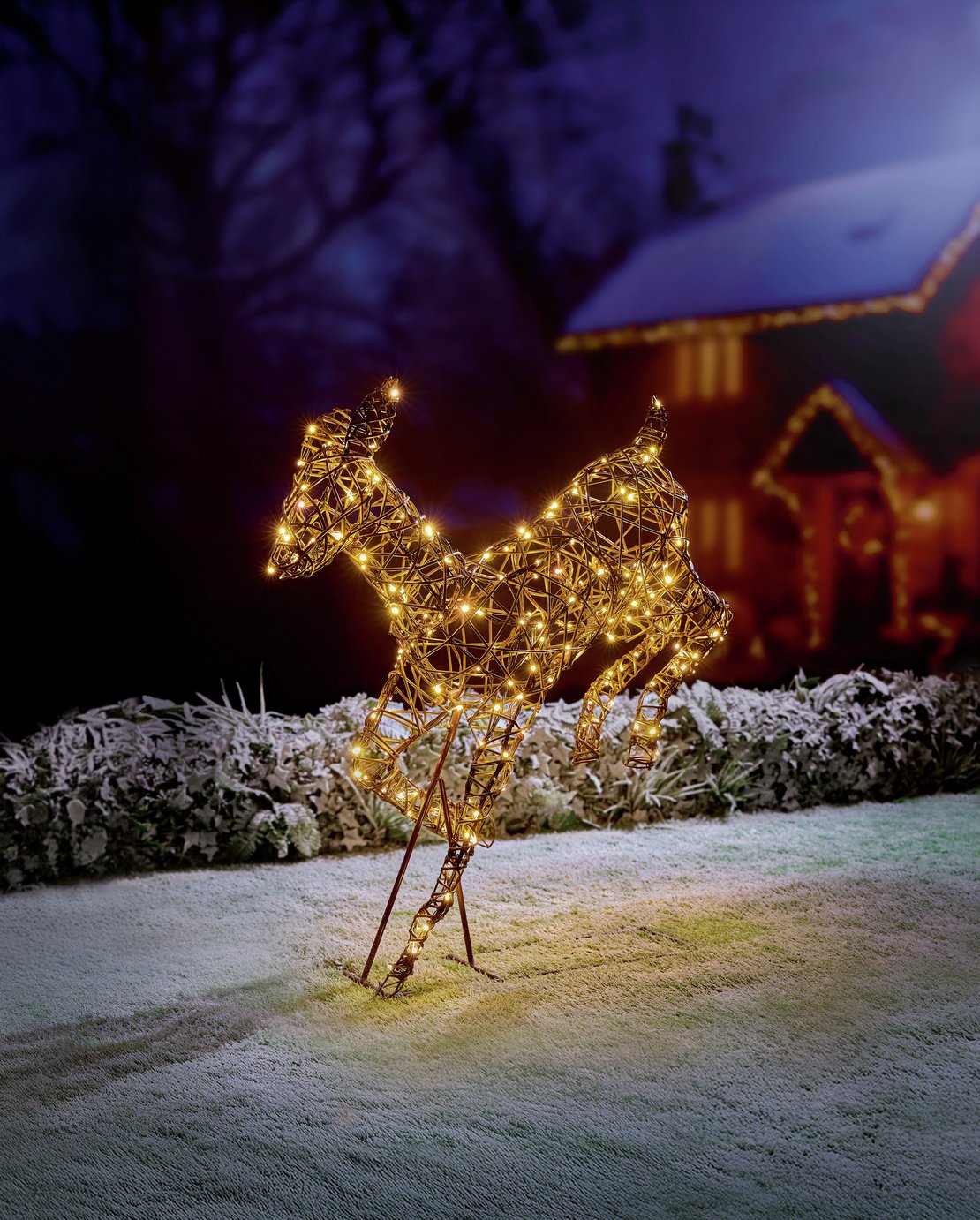 Premier Decorations Prelit Christmas 220 LED Prancing Doe Decoration