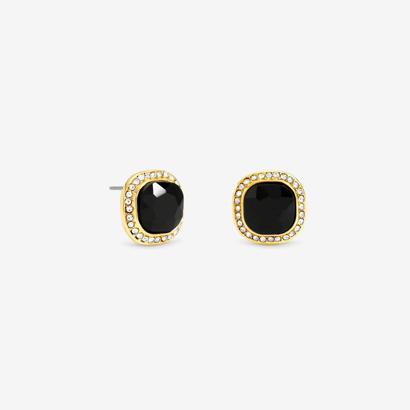 Jon Richard Gold Plated Jet Crystal Stud Earrings