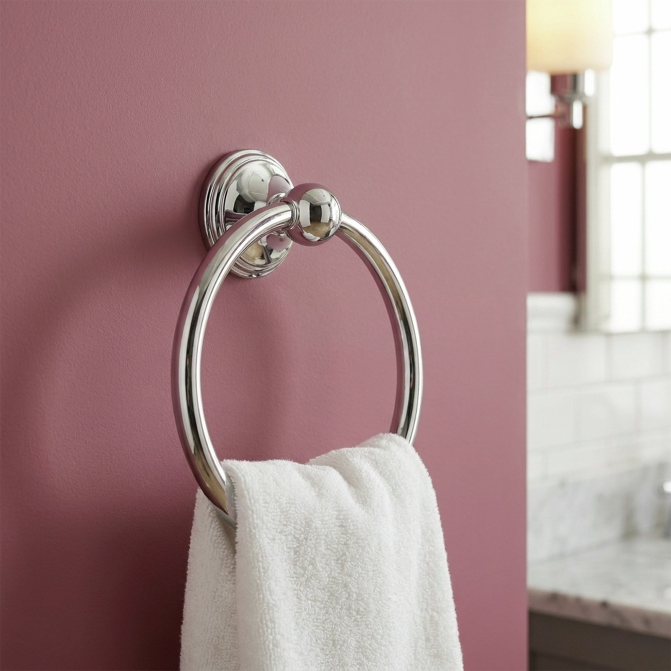 Westminster Wall Mounted Towel Ring - Chrome