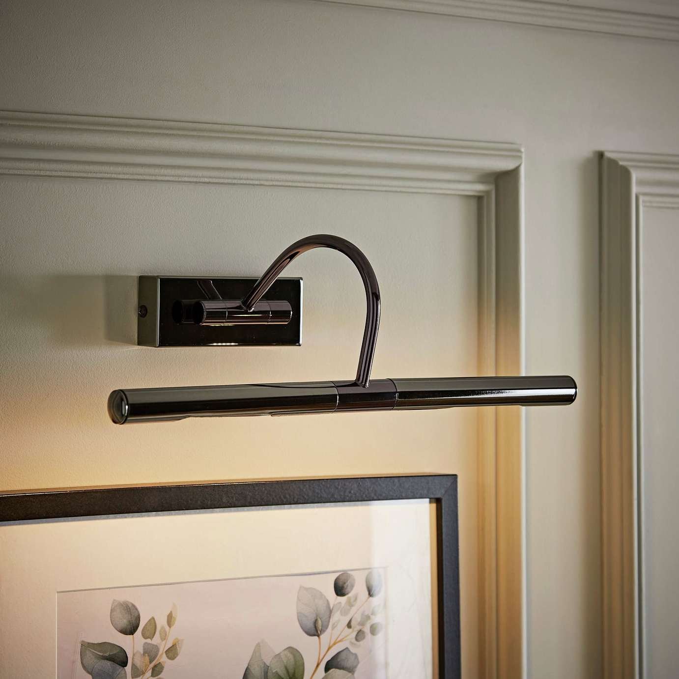 ValueLights Capri Black Chrome Pair of Picture Wall Light - Black