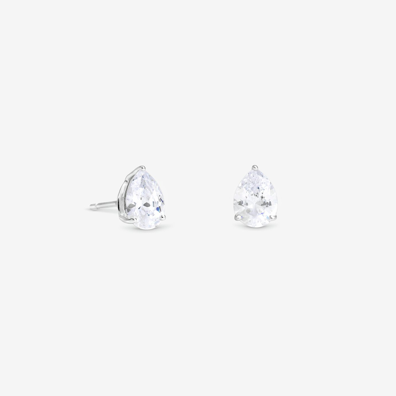 Simply Silver 925 Sterling Silver Pear Cut Stud Earrings