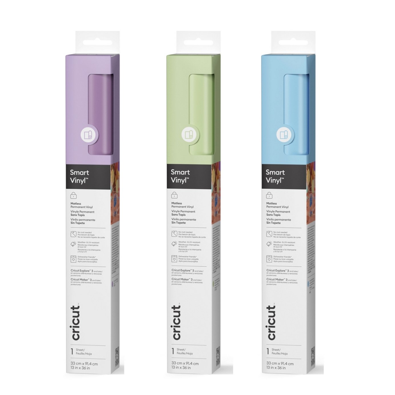 Cricut Smart Permanent Vinyl Rolls Pack of 3