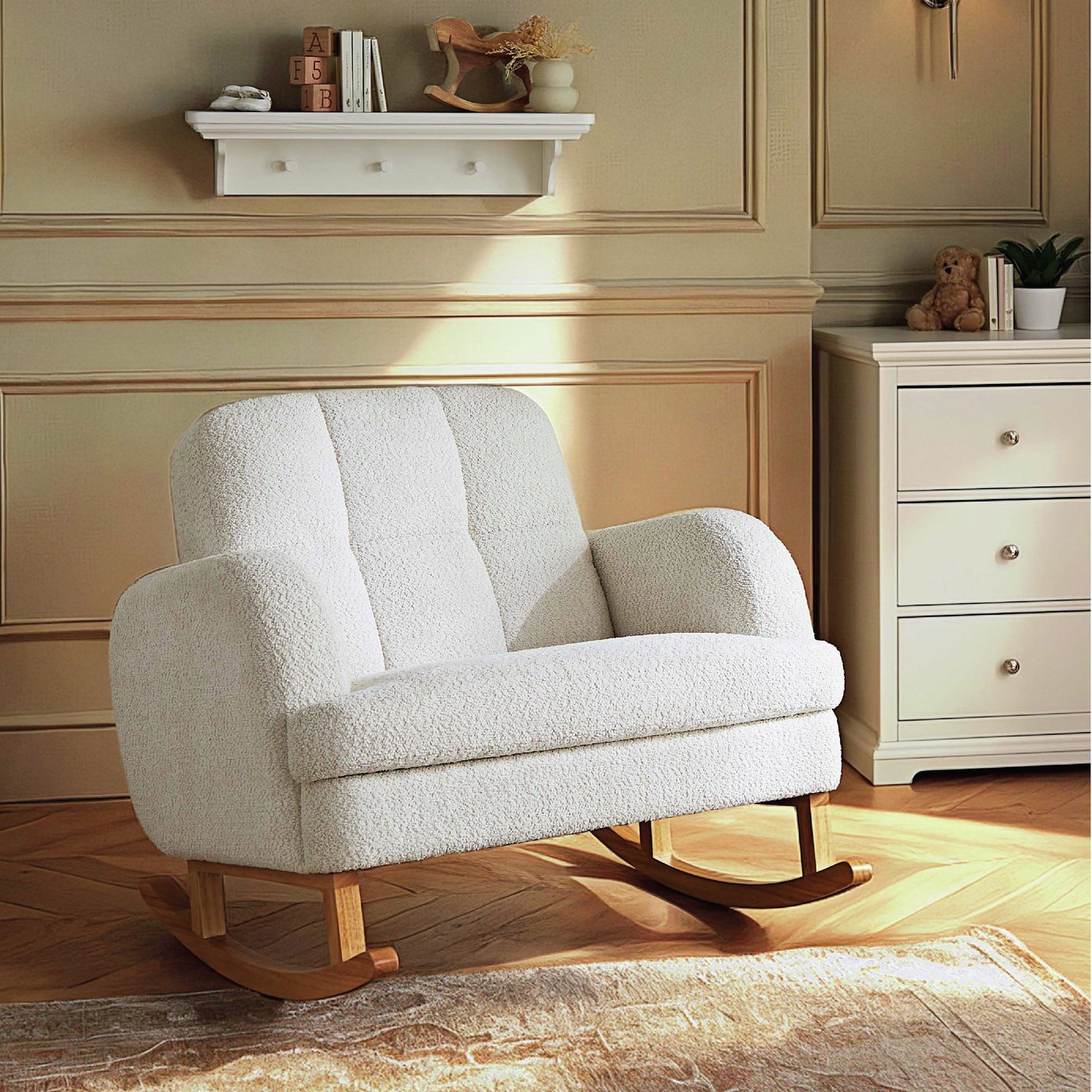 CuddleCo Etta Fabric Cuddle Chair - White
