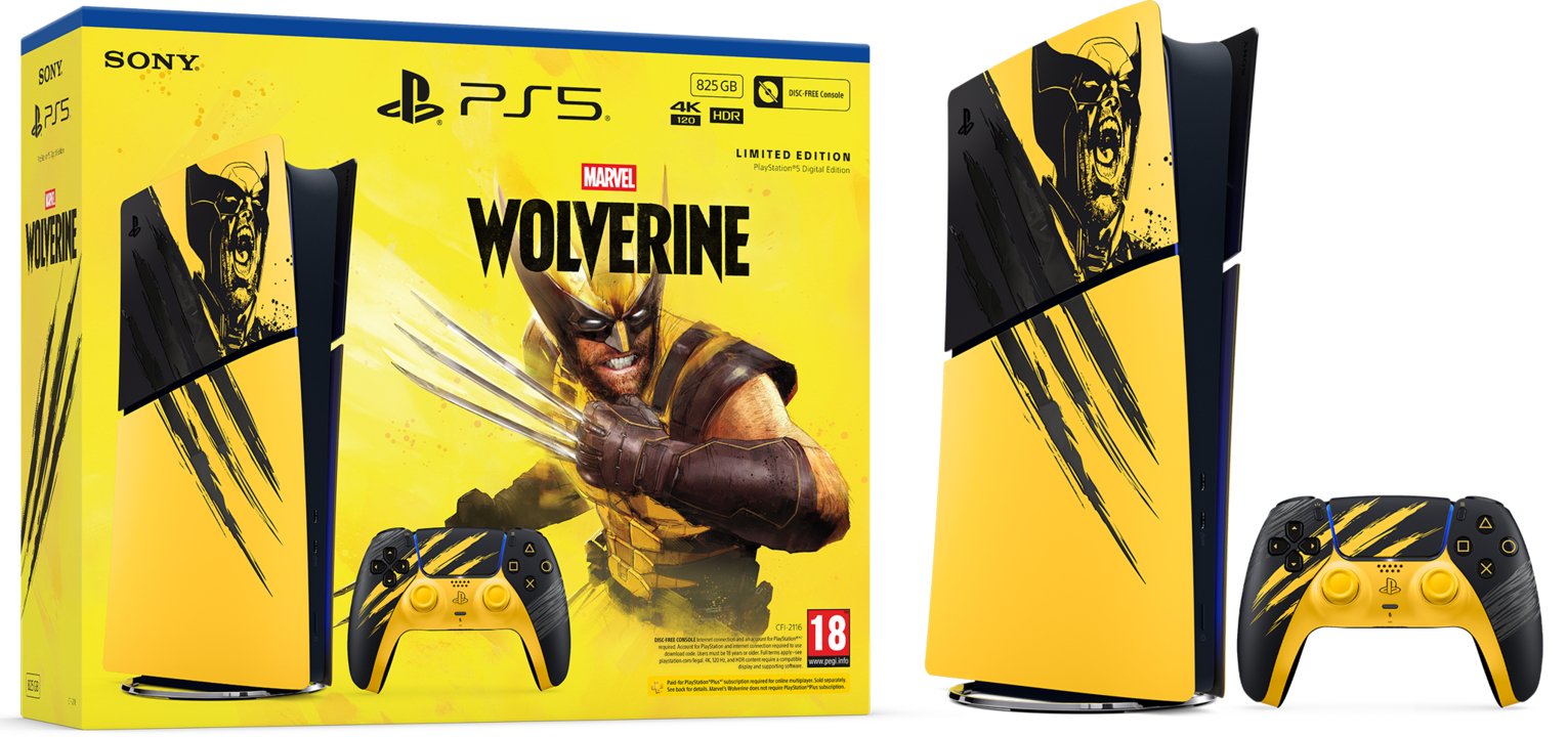 PS5 Digital Edition - Marvel's Wolverine Battle Yellow Ltd Edn Bundle Pre-Order
