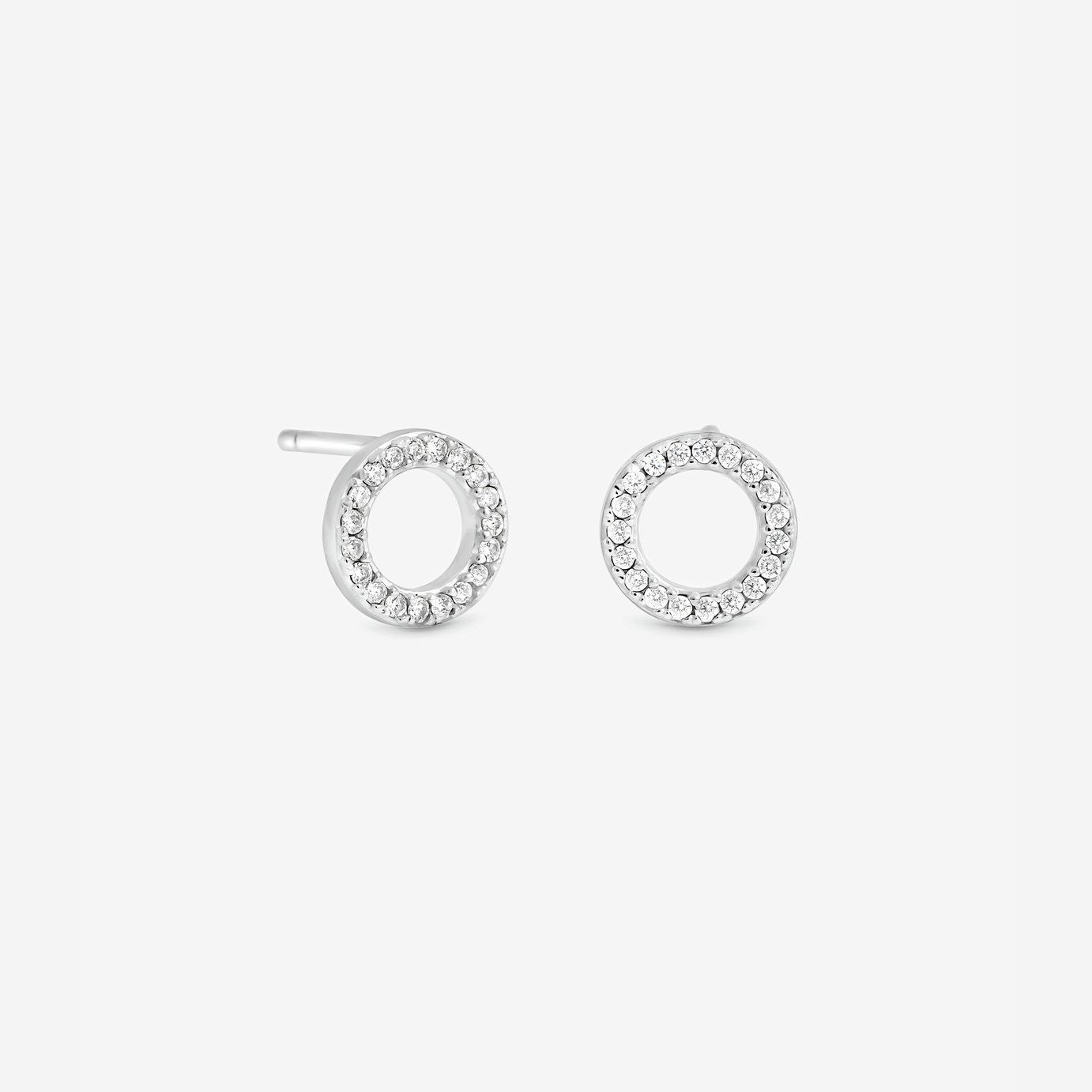 Simply Silver 925 Sterling Silver Cubic Zirconia Open Circle Stud Earrings