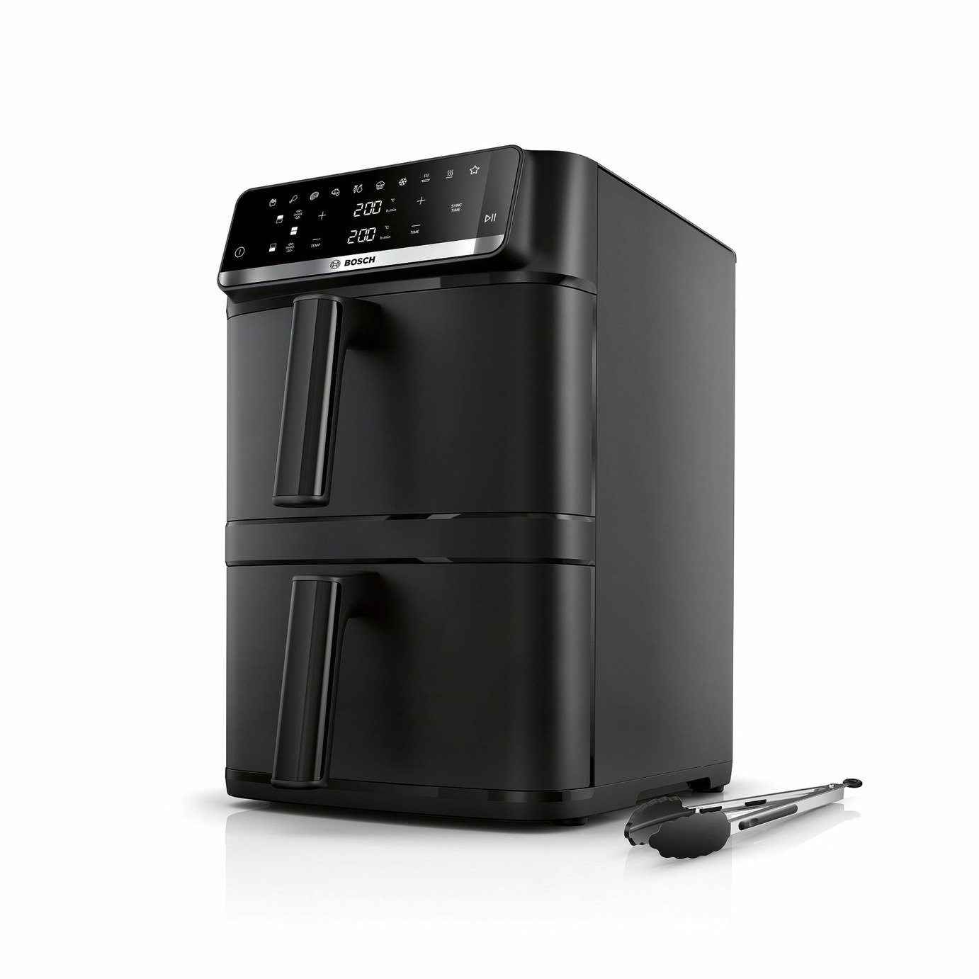 Bosch Series 6 Double Stack Drawer 12L Air Fryer with Tongs – Black