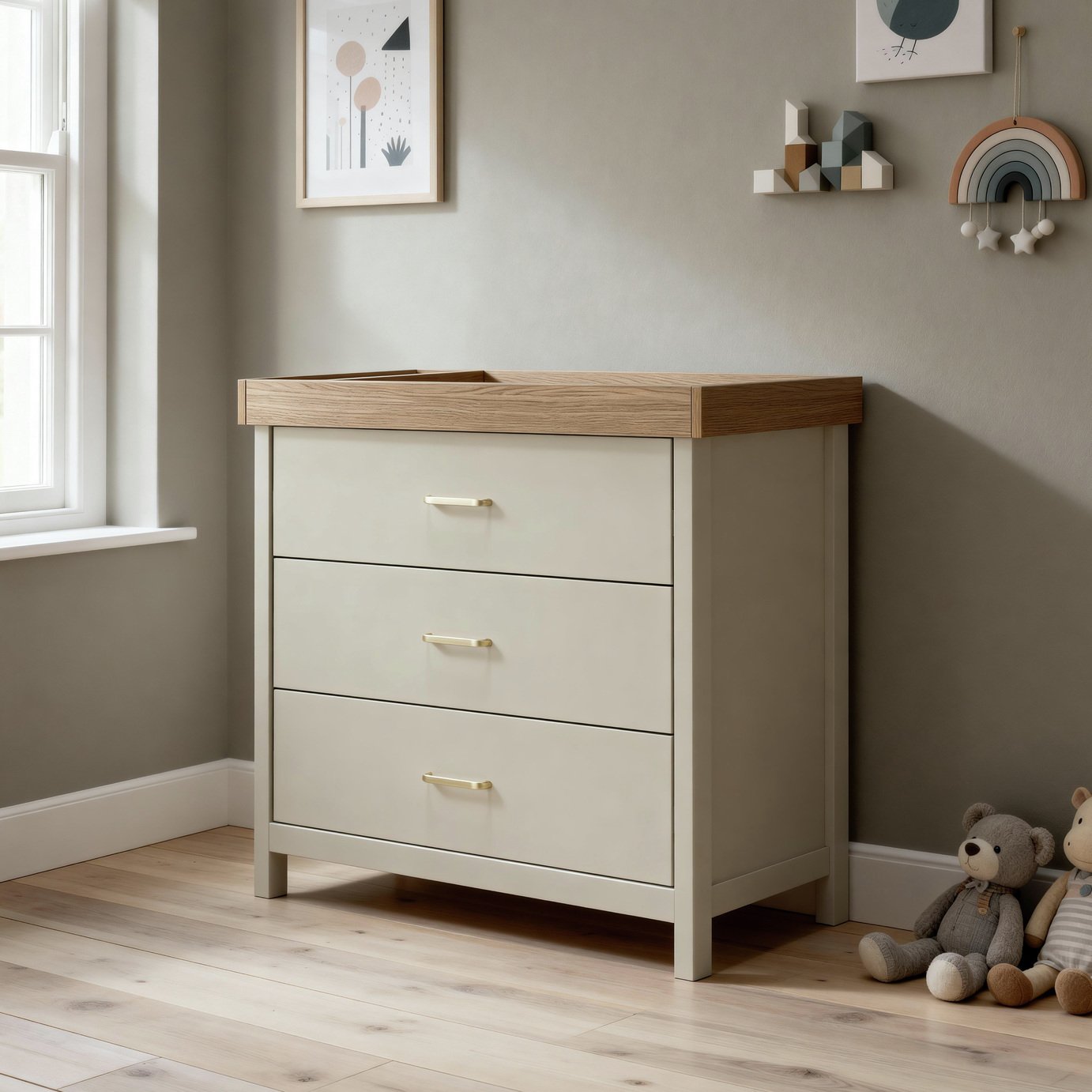 Babymore Mira Changing Unit - Cashmere Warm Oak