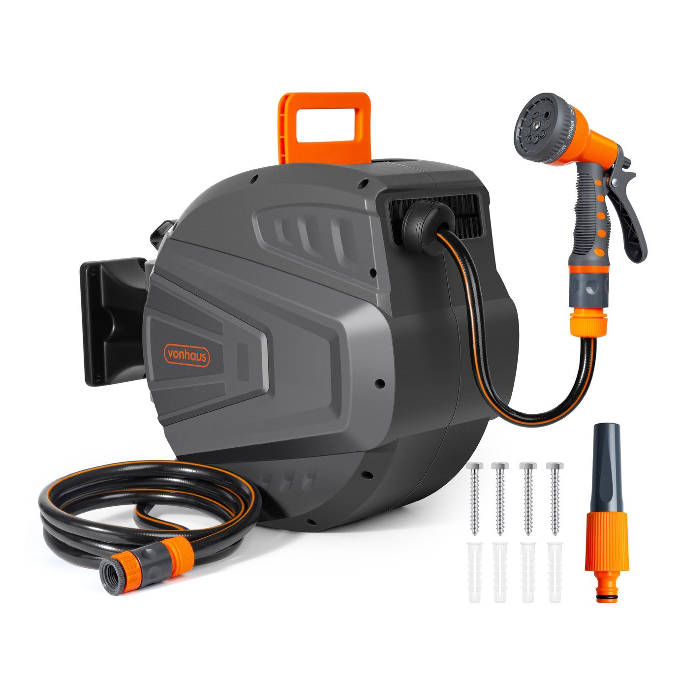 VonHaus Retractable Garden Hose Set - 20m