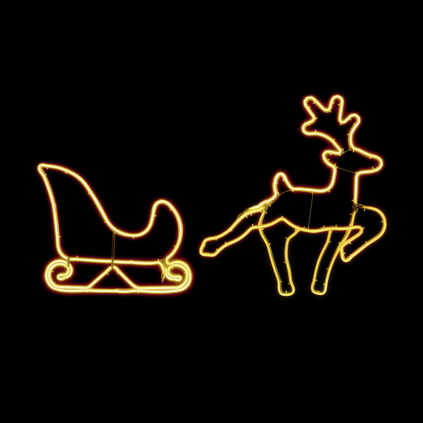 Premier Decorations Prelit Christmas Neon Reindeer Sleigh Decoration