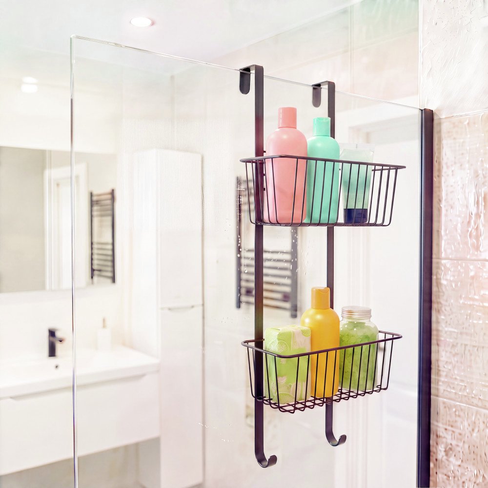 Beldray Antirust 2 Tier Metal Hanging Shower Caddy - Black