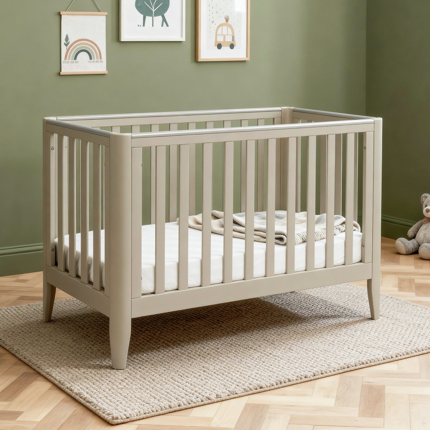 Babymore Iris Cot Bed - Cashmere