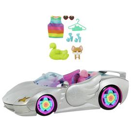 Barbie Extra Silver Car with Pet Puppy & Accessories
